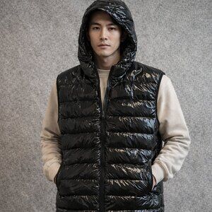 Calvin Klein Glossy Black Hooded Vest